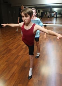 Ben practising his ballet at Billy Boot Camp