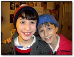 Trevor Braun (Michael) & Kylend Hetherington (Tall Boy) Outside the Imperial Theatre