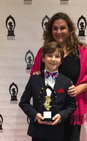 Parker Pictured at the Perry Awards Night with "his biggest fan" -- His Mom.