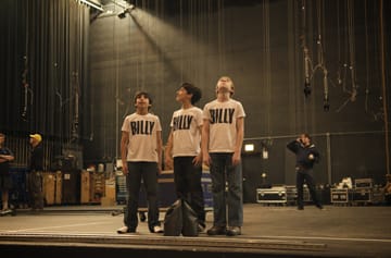 Chicago Billys on the Stage of the Oriental Theatre (l-r Cesar Corrales, Giuseppe Bausilio and Tommy Batchelor)