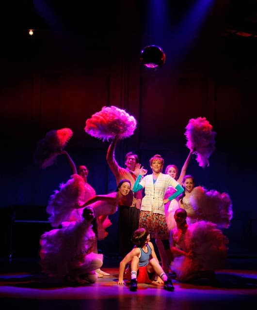 Matthew Dean (Billy), Jennie Hintze (Mrs. Wilkinson), Jonathon Furedy (Mr. Braithwaite) and the Ballet Girls
