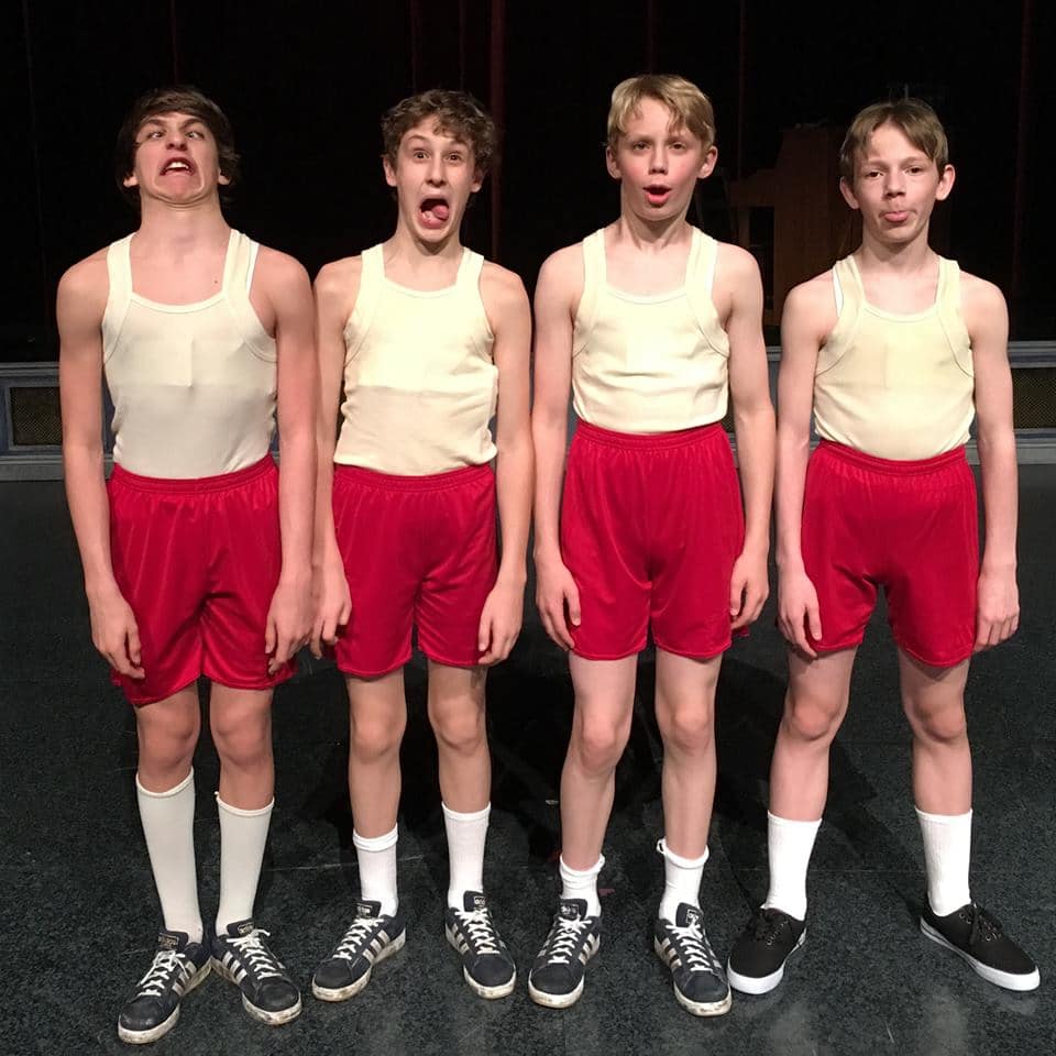 The Billys on a Rehearsal Break (l-r Bito Gottesman, Vincent Bennett, Philipp Mergener and Nikita Barysnikov)