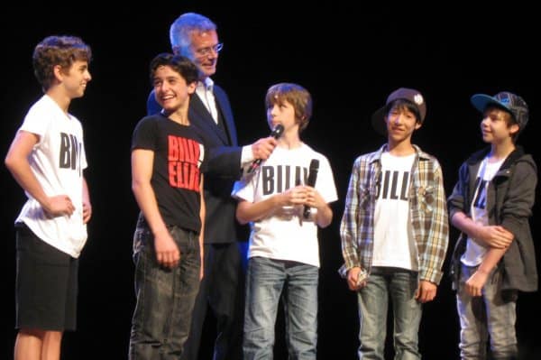 The 5 North American Tour Billys with Stephen Daldry (l-r) Michael Dameski, Giuseppe Bausilio, Daldry, Kylend Hetherington, Lex Ishimoto and Daniel Russell